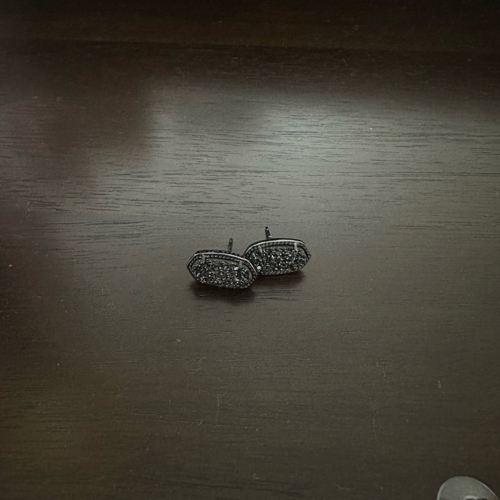 Black and Silver Stud Earrings